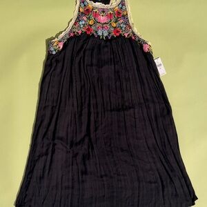 Anthropologie AKEMI + KIN Mosley Black Floral Embroidered Dress – NWT Size Large